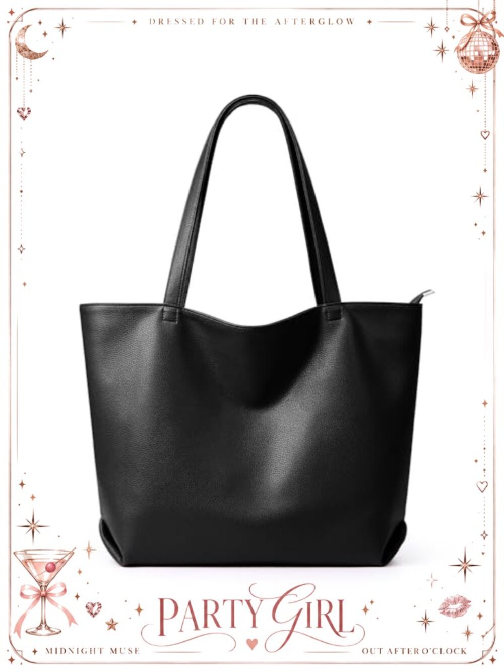 Vegan Leather Tote Bag Large Hobo Zipper Shoulder Purse
